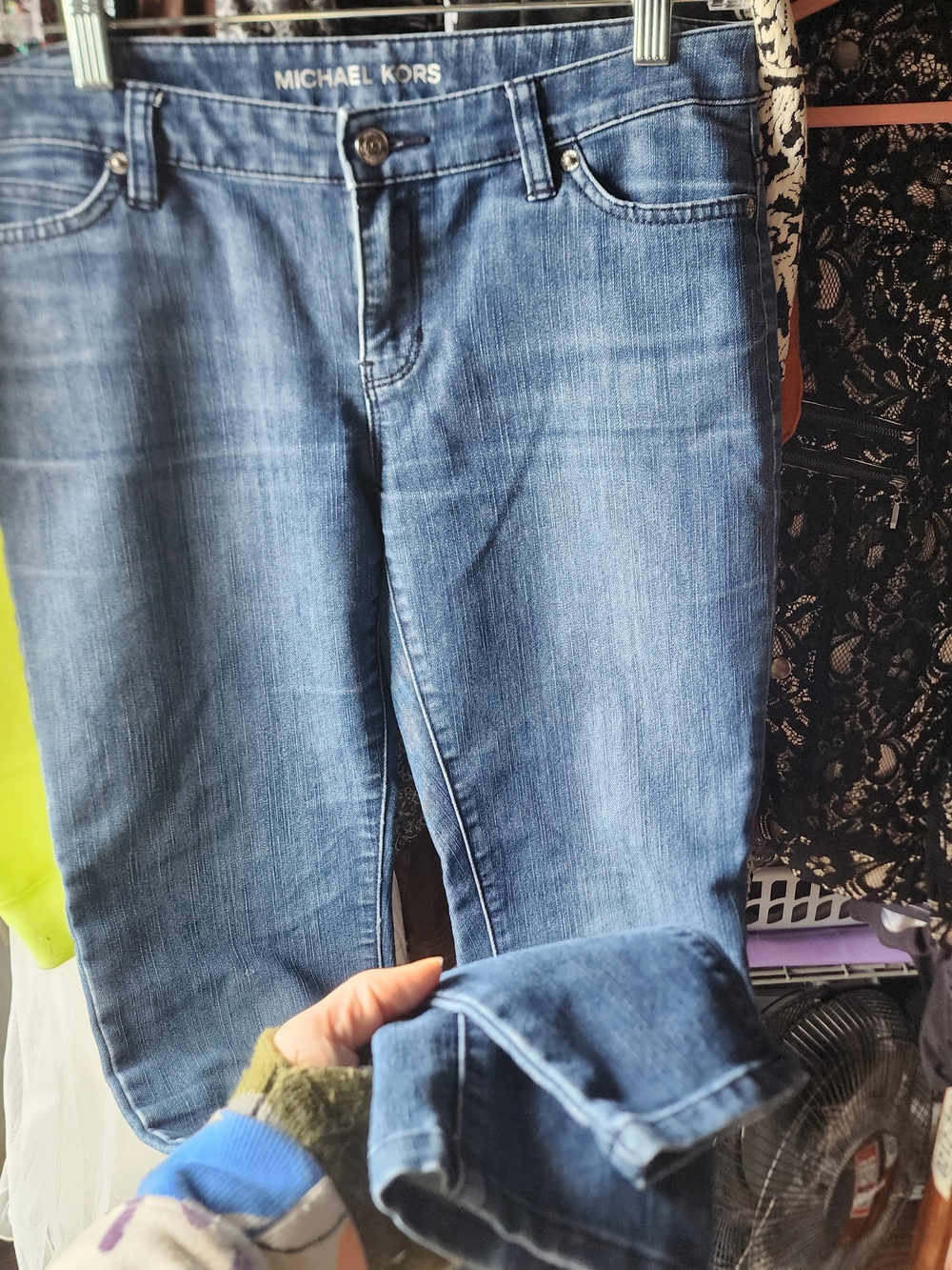 Michael Kors Straight-Leg Medium Blue Jeans
